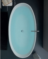 Kerasan Flo Ванна отдельностоящая, акриловая  170х82х58см в комплекте со сливом Click-clack, цвет: белый