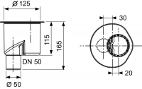 TECE drainline, сифон, 1,3 л/c, DN 50, выход в пол, высота монтажа от нижнего края сифона до верхнего края слива – 65 мм. ( при уст. без опор)