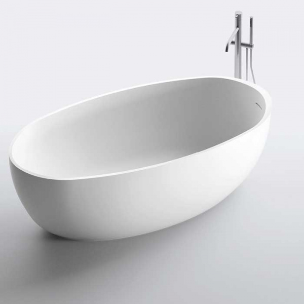 NOORTH milldue edition OVAL Ванна отдельностоящая 169х80х50см, с сифоном, cristalplant, фурнитура хром