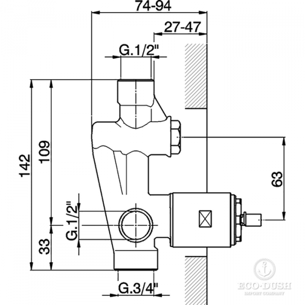 CISAL Встраиваемая часть однорычажного смесителя для ванны/душа, ZA00521004