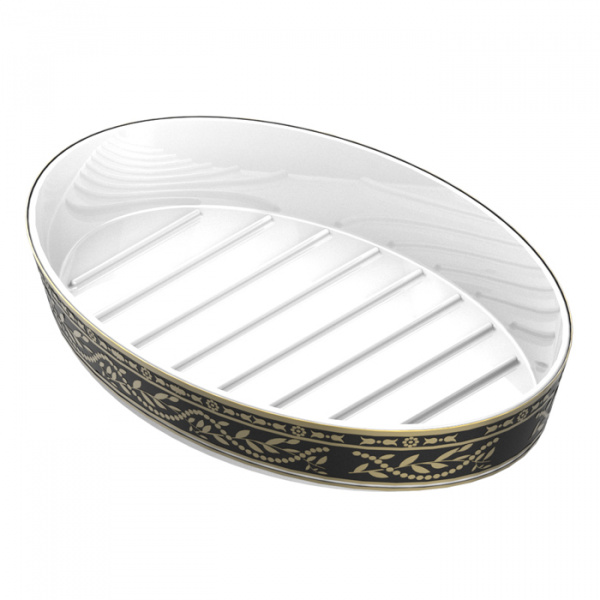 THG Marquise porcelaine noire керамическая мыльница, настольная, цвет: белый