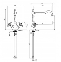 Carlo Frattini Kitchen Elizabeth Смеситель для кухни, цвет: хром