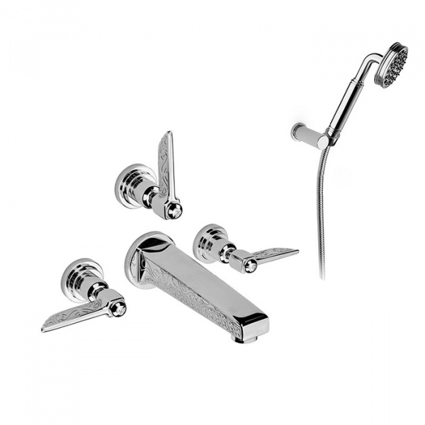 Nicolazzi Liberty Смеситель для ванны, встраиваемый с изливом из стены, цвет: хром