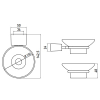 EMCO Logo2 Мыльница подвесная, прозрачное стекло, цвет: хром