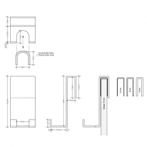 Decor Walther DW Крючок двойной, для установки на стекло душевой кабины, цвет: Nero opaco