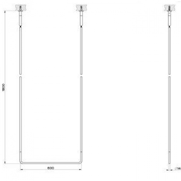 Gessi Goccia Полотенцедержатель потолочный 45см h=180см, подвесной, цвет: хром