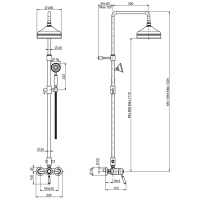 Carlo Frattini Lamp Душевая стойка, в ком-те: смеситель для душа,стойка, шланг 1500мм., ручной душ, верхний душ, цвет: никель