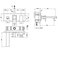Gessi Eleganza Встраиваемый смеситель для ванны на 2 выхода, с изливом и переключателем, внешняя часть, цвет: хром