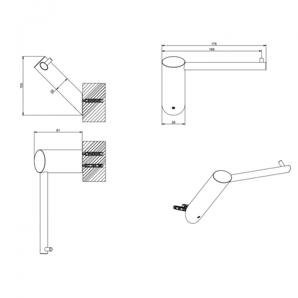 Gessi Ovale Держатель для туалетной бумаги вертикальный/горизонтальный, цвет: Black XL