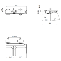 Carlo Frattini Mast Смеситель на ванну, цвет: хром
