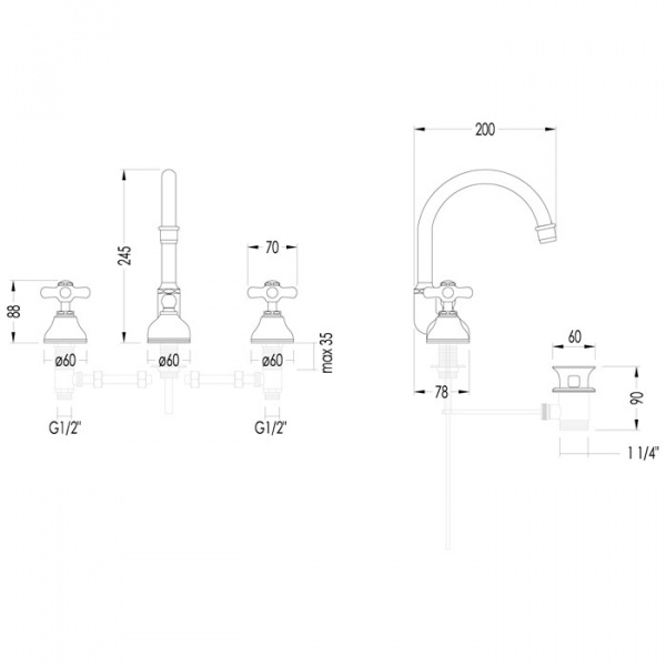 Devon&Devon City Смеситель для раковины, цвет: золото