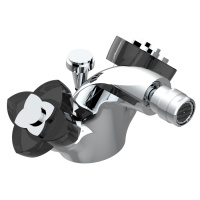 THG Petale de Cristal noir Смеситель для биде, 1 отв., цвет: хром/черный хрусталь