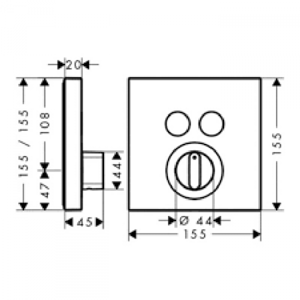 Hansgrohe ShowerSelect, Смеситель для душа, встраиваемый, внешняя часть, Цвет: хром