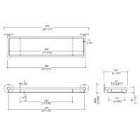 Devon&Devon Cavendish Полочка стеклянная, подвесной, цвет: золото