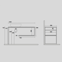 Kerasan Louise Металлическая структура для раковины 120х74см, напольная, с полкой, с 1 отв., с полотенцедержателем, цвет: черный матовый