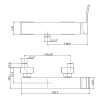 Gattoni ELY Смеситель для душа настенный, выпуск снизу, цвет: хром