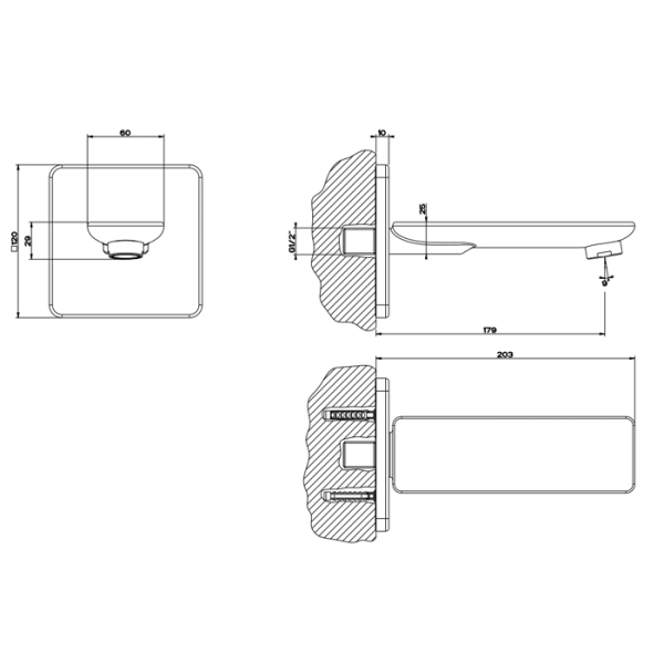 Gessi iSpa Настенный излив для ванны, цвет: хром