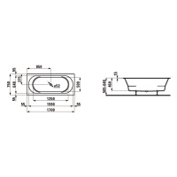 Laufen Pro Ванна встраиваемая, 170x75см., прямоугольная