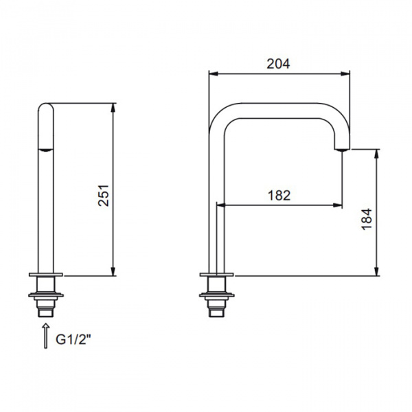 Fantini Fontane Bianche Излив, установка на столешницу, цвет: Matt Gun Metal PVD