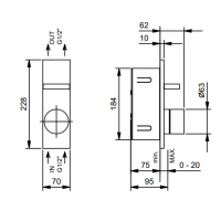 Fantini Внутренняя часть смесителя для душа, переключатель на 2 источника, 1/2&quot