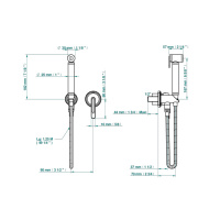 THG CORVAIR A MANETTES FIOR DI BOSCO Гигиенический душ в комплект с встраив однорыч смесит, шланг 1250 мм, держ с подводом воды, внеш часть, цвет: хром
