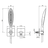 Carlo Frattini Wellness Душевой комплект с ручным душем, держателем, подводом воды и стальным шлангом 1500 мм., цвет:  хром