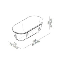 Agape Cuna Ванна отдельностоящая 165х78.5х52 см