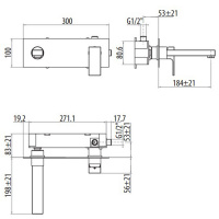 Gattoni Kubik Смеситель встраиваемый, однорычажный, цвет: хром глянцевый