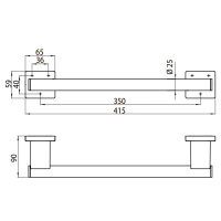 EMCO System2 Поручень, 415мм, подвесной, цвет: хром