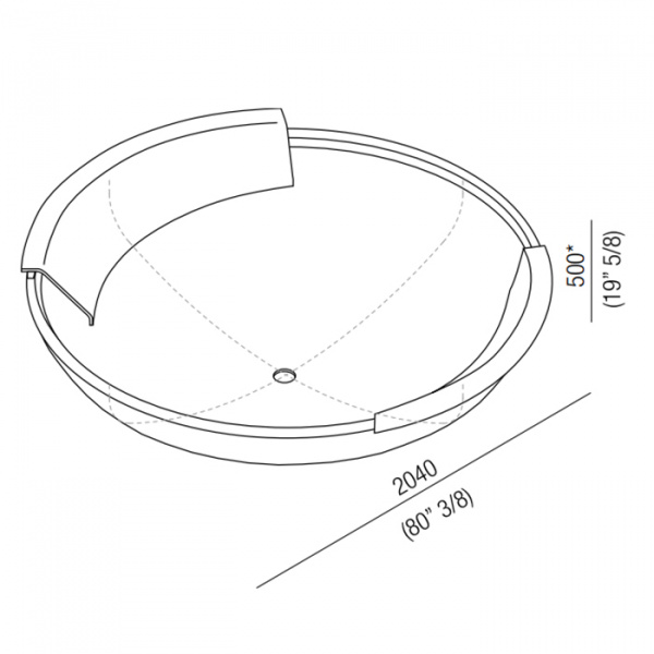 Agape Ufo Ванна отдельностоящая d204x50 см, круглая, 2 спинки