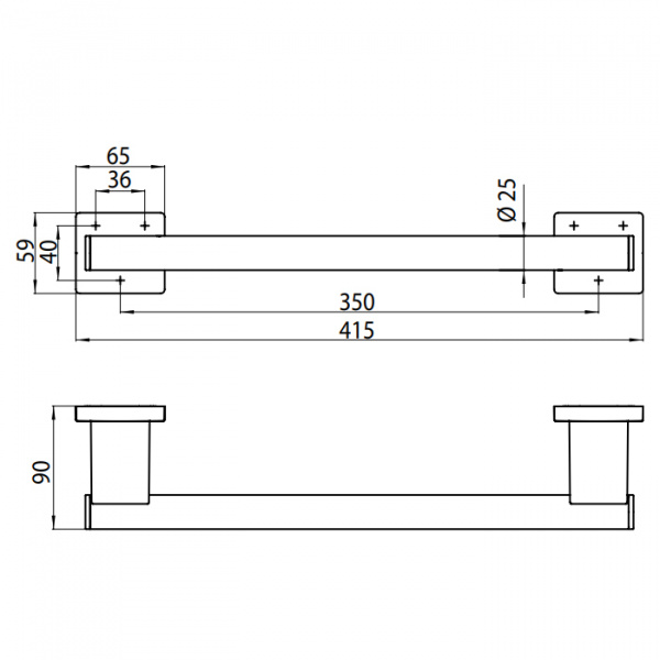 EMCO System2 Поручень, 415мм, подвесной, цвет: хром