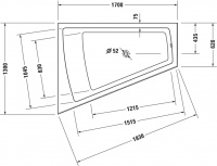 Ванна акриловая Duravit Paiova 170x130 угловая ассиметричная левая, пристенная