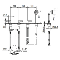 Fantini Icona Deco Смеситель на борт ванны, цвет: хром