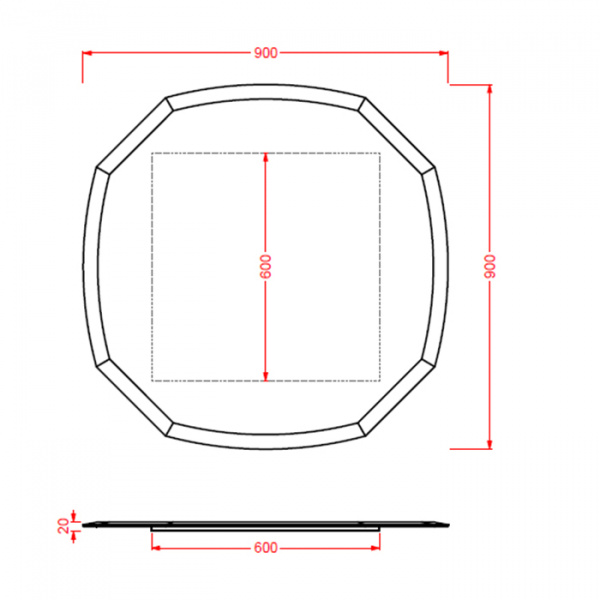 Artceram CIVITAS  Зеркало на основе фигурное d90 см