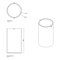 Decor Walther Stone BEMD Корзина для бумаги 30x18.5см, с крышкой, напольная, цвет: с крышкой белый / сталь матовая