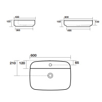 Kerasan Tribeca Раковина 60х43 см, встраиваемая/накладная, 1 отв., цвет: Bruno matt