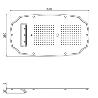 Carimali MyDream Colonial Верхний душ 700x400 мм, потолочный, 242 форсунки, 3 потока воды: дождь, каскад, распылитель, хромотерапия, цвет: хром