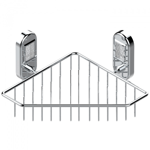 THG Oceania Полочка металлическая, подвесная, решетка, угловая, 20х20см., цвет: хром/прозрачный хрусталь