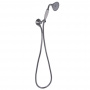 Carlo Frattini Wellness Душевой комплект с ручным душем с белой керамической ручкой, держатель с подводом воды и металл шланг 1500 мм., цвет: хром