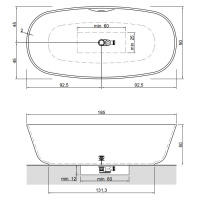 Antonio Lupi Baia Ванна отдельностоящая 185х90х50см