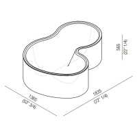 Agape DR Ванна отдельностоящая 183.5x136.5x56.5 см, с отв. для подачи