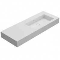 Globo Incantho Консоль 136х51см, с раковиной без отв под смеситель, чаша справа, с намеченным отверстием, цвет: белый