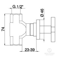Cisal Barcelona Quad Запорный вентиль 1/2", внутренняя и внешняя части в комплекте, цвет: хром