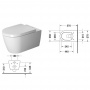 Duravit ME by Starck Унитаз подвесной с вертикальным смывом, вкл. крепление Durafix, 4,5 л., 37x57см, Цвет: Белый