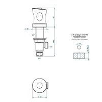 THG Bagatelle pierre noire Вентиль смесителя для раковины, ручка черная, цвет: полированное золото