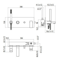 Gattoni Kubik Смеситель для ванны/душа встраиваемый с ручной лейкой, цвет: bianco opaco