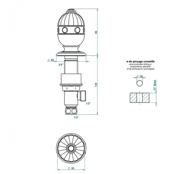 THG Cheverny Lapis Lazuli Вентиль смесителя для раковины, вставки лазурит, цвет: полированное золото