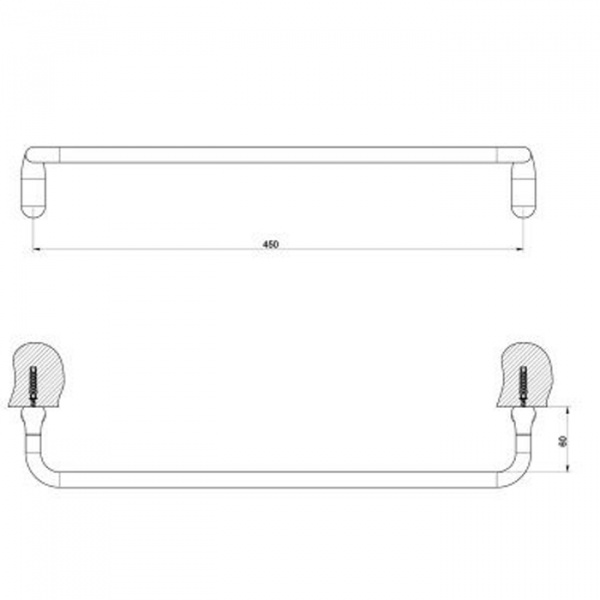 Gessi Goccia Полотенцедержатель 45см, подвесной, цвет: черный