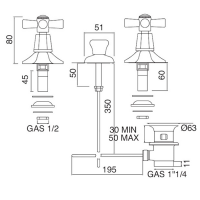 Sbordoni Deco Смеситель для биде на 3 отверстия, цвет: черный никель