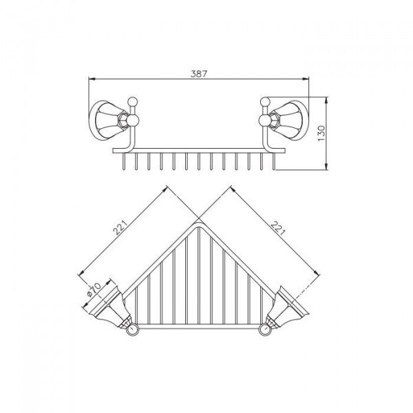 Nicolazzi Teide Полочка-решетка угловая, подвесной, цвет: хром